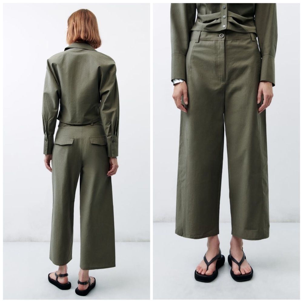 ZARA POPLIN CULOTTES - Picture 1 of 9